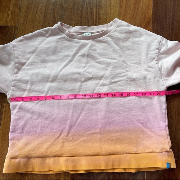 Kule the Summer Ombre Cropped Sweater Pink and Orange Sweatshirt Crew Neck M - Picture 12 of 14